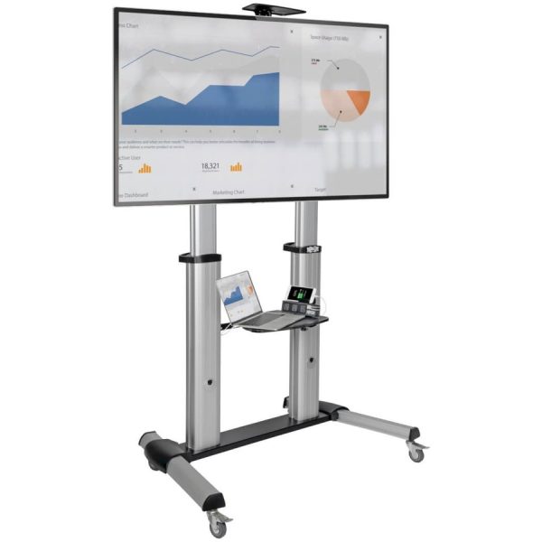 Eaton Tripp Lite Series Heavy-Duty Rolling TV Stand, Height Adjustable, 60" - 100" Screens - Image 2