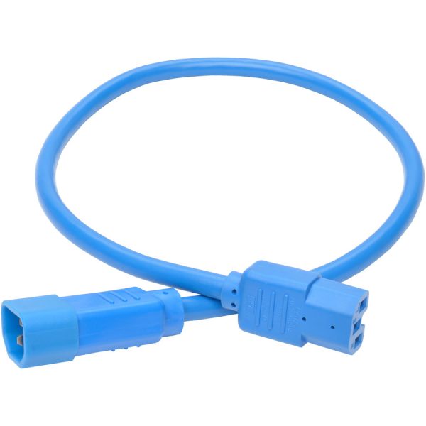 Eaton Tripp Lite Series Power Cord C14 to C15 - Heavy-Duty, 15A, 250V, 14 AWG, 2 ft. (0.61 m), Blue - Image 2