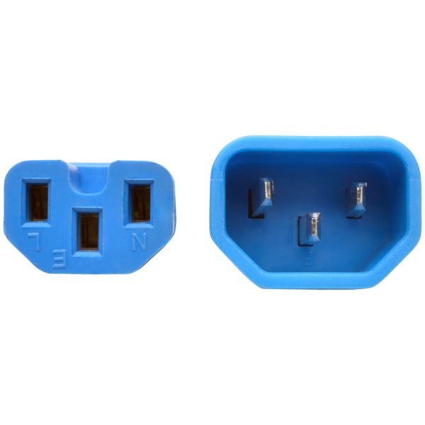 Eaton Tripp Lite Series Power Cord C14 to C15 - Heavy-Duty, 15A, 250V, 14 AWG, 2 ft. (0.61 m), Blue - Image 3