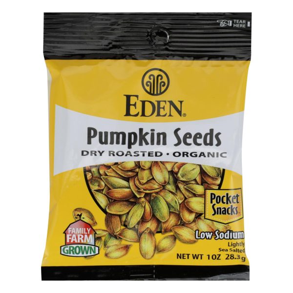 Eden Foods Organic Pocket Snacks - Pumpkin Seeds - Dry Roasted and Salted - 1 oz - Case of 12 - Image 2