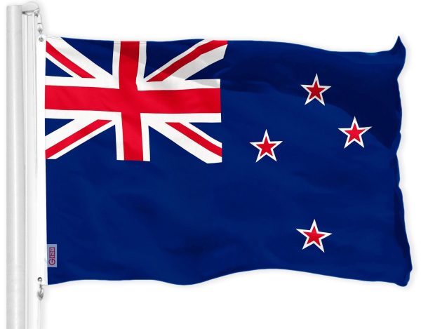 G128 Combo Pack: USA American Flag 3x5 Ft 150D Printed Stars & New Zealand Flag 3x5 Ft 150D Printed - Image 2