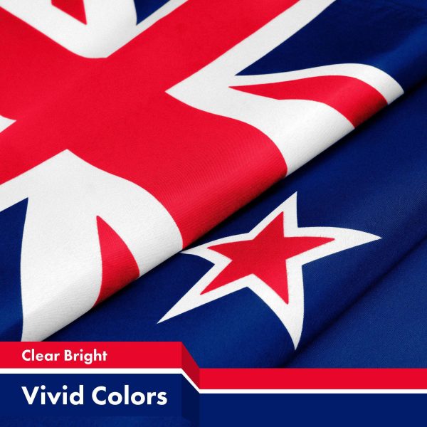 G128 Combo Pack: USA American Flag 3x5 Ft 150D Printed Stars & New Zealand Flag 3x5 Ft 150D Printed - Image 4