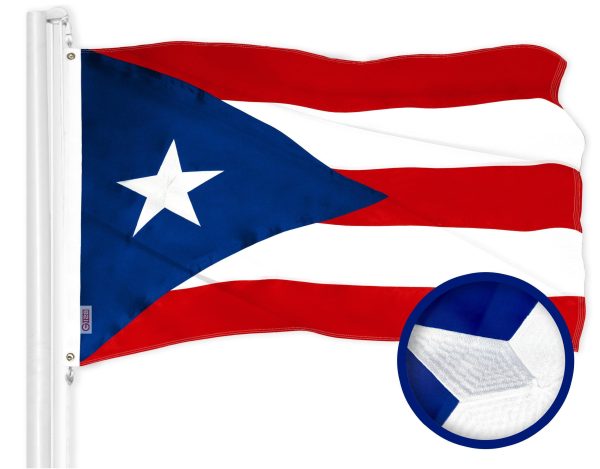 G128 Combo Pack: American USA Flag 4x6 Ft & Puerto Rico Puerto Rican Flag 4x6 Ft | Both ToughWeave Series Embroidered Polyester, Embroidered Design, Indoor/Outdoor, Brass Grommets - Image 2