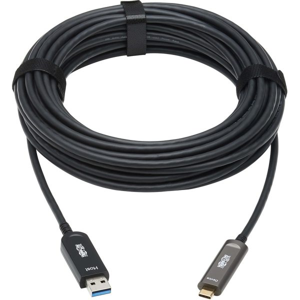Eaton Tripp Lite Series USB-A to USB-C AOC Cable (M/M) - USB 3.2 Gen 2 (10Gbps) Plenum-Rated Fiber Active Optical - Data Only, Backward Compatible, Black, 10 m (33 ft.)