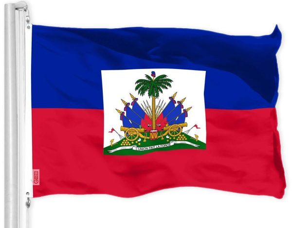 G128 Haiti Haitian Flag | 3x5 Ft | Printed 150D Polyester - Indoor/Outdoor, Vibrant Colors, Brass Grommets, Quality Polyester, Much Thicker More Durable Than 100D 75D Polyester