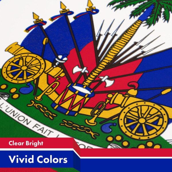 G128 Haiti Haitian Flag | 3x5 Ft | Printed 150D Polyester - Indoor/Outdoor, Vibrant Colors, Brass Grommets, Quality Polyester, Much Thicker More Durable Than 100D 75D Polyester - Image 3