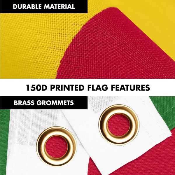 G128 Combo Pack: 6 Ft Tangle Free Aluminum Spinning Flagpole (Black) & Suriname Surinamese Flag 3x5 Ft, LiteWeave Pro Series Printed 150D Polyester | Pole with Flag Included - Image 4