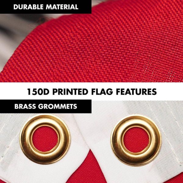 G128 Combo Pack: 6 Ft Tangle Free Spinning Flagpole (White) & Mexico Viva Mexico Flag 3x5 Ft Printed 150D Polyester, Brass Grommets (Flag Included) Aluminum Flag Pole - Image 4