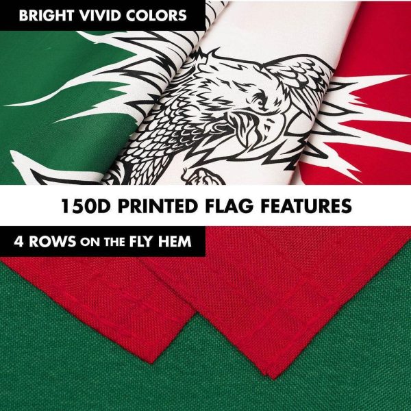 G128 Combo Pack: 6 Ft Tangle Free Spinning Flagpole (White) & Mexico Viva Mexico Flag 3x5 Ft Printed 150D Polyester, Brass Grommets (Flag Included) Aluminum Flag Pole - Image 5