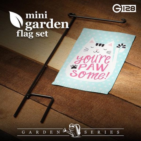 G128 Garden Flag & Stand You're Pawsome Happy Cat | 4x8 Inch | Printed Blockout Polyester - Image 2