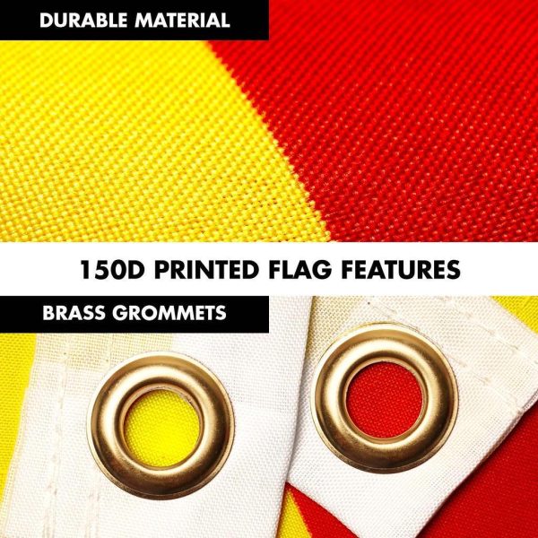 G128 Combo Pack: 6 Ft Tangle Free Spinning Flagpole (Black) & South Vietnam Flag 3x5 Ft Printed 150D Polyester, Brass Grommets (Flag Included) Aluminum Flag Pole - Image 4