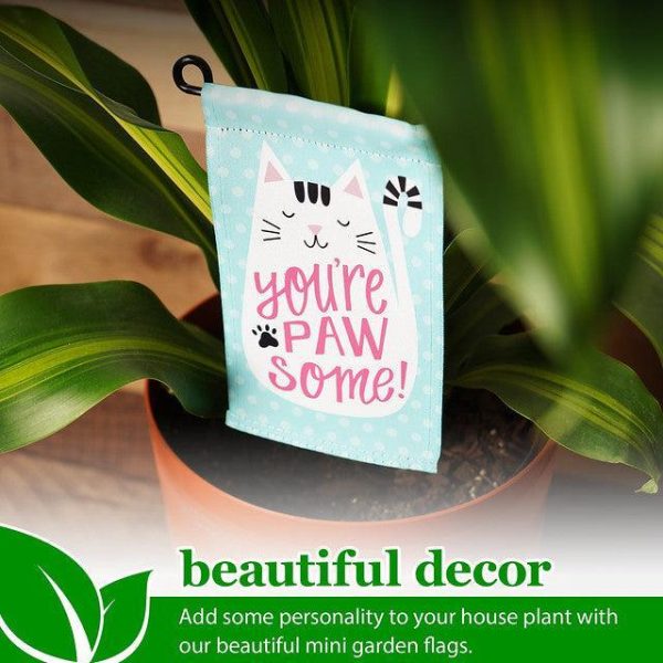 G128 Garden Flag & Stand You're Pawsome Happy Cat | 4x8 Inch | Printed Blockout Polyester - Image 8