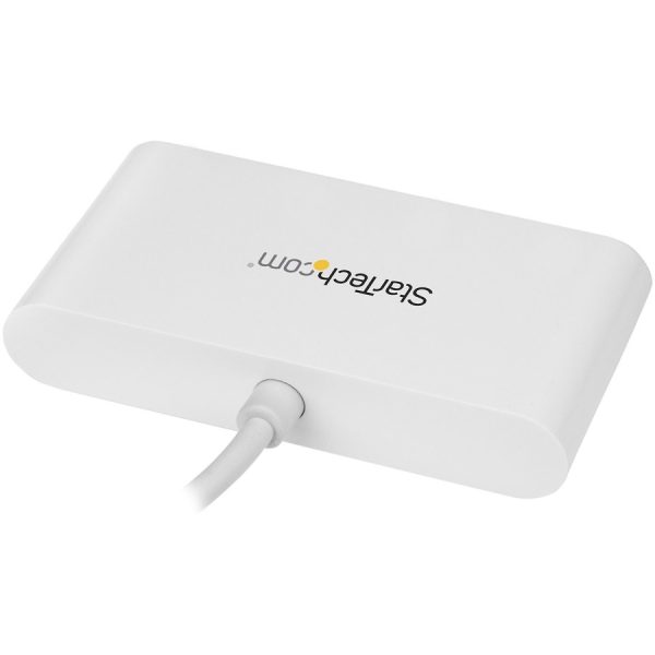 StarTech.com 4 Port USB C Hub with 4x USB-A (USB 3.0 SuperSpeed 5Gbps) - USB Bus Powered - Portable/Laptop USB Type-C Adapter Hub - White - Image 2
