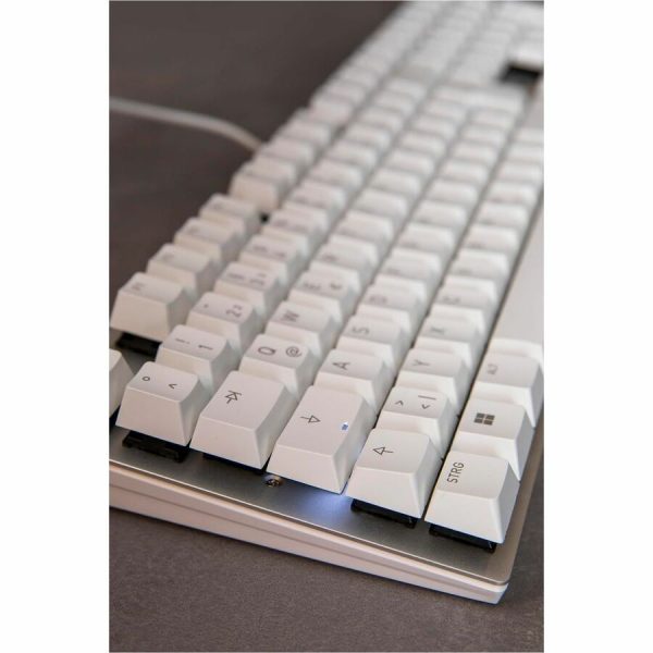 CHERRY KC 200 MX-Wired Keyboard - MX2A SILENT RED - Silver/White Housing - Image 8