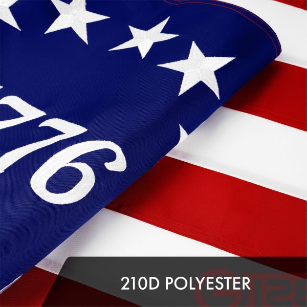 G128 5 Pack: Betsy Ross 1776 Flag | 5x8 Ft | ToughWeave Series Embroidered 300D Polyester | Historical Flag, Embroidered Design, Indoor/Outdoor, Brass Grommets - Image 4