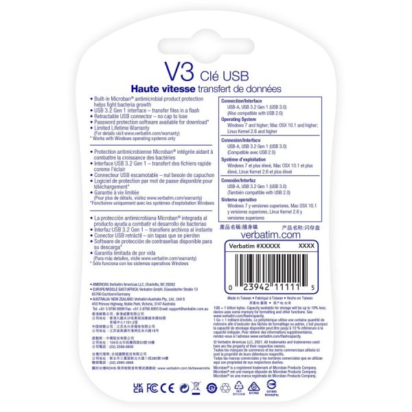 8GB Store 'n' Go® V3 USB 3.2 Gen 1 Flash Drive - Gray - Image 10