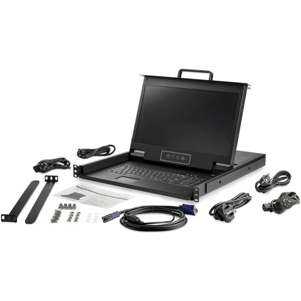 StarTech.com Rackmount KVM Console HD 1080p - Single Port VGA KVM w/17" LCD Monitor - 1U LCD KVM Server Rack Drawer w/Cables - USB Support - Image 3