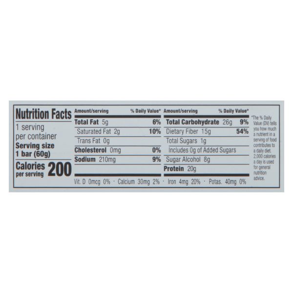 No Cow Bar - Bar Cookie Dough - Case of 12-2.12 OZ