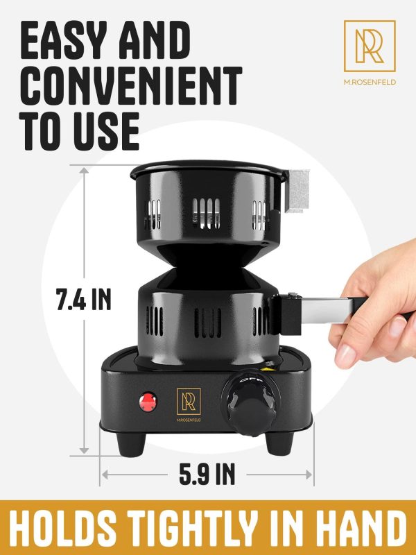 PRO Multipurpose Electric Charcoal Starter   Electric Charcoal Burner Approved Electric Stove   Coconut Charcoal Lighters with Tongs   450W Hot Plate Electric with 304 Stainless Steel Coiled Burner - Image 4