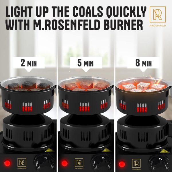 PRO Multipurpose Electric Charcoal Starter   Electric Charcoal Burner Approved Electric Stove   Coconut Charcoal Lighters with Tongs   450W Hot Plate Electric with 304 Stainless Steel Coiled Burner - Image 5