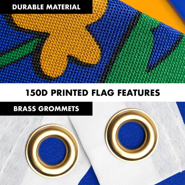 G128 Combo Pack: 6 Ft Tangle Free Spinning Flagpole (Black) & Nevada Flag 3x5 Ft Printed 150D Polyester, Brass Grommets (Flag Included) Aluminum Flag Pole - Image 4