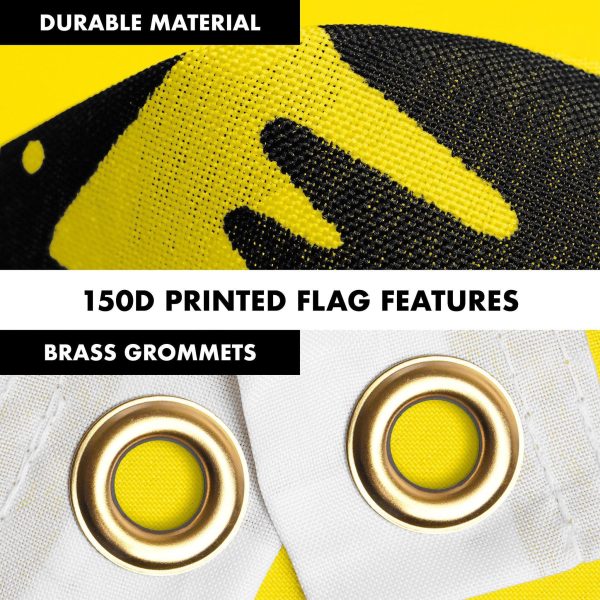 G128 Combo Pack: 6 Ft Tangle Free Spinning Flagpole (White) & No Step on Snek Cute Cartoon Flag 3x5 Ft Printed 150D Polyester, Brass Grommets (Flag Included) Aluminum Flag Pole - Image 4
