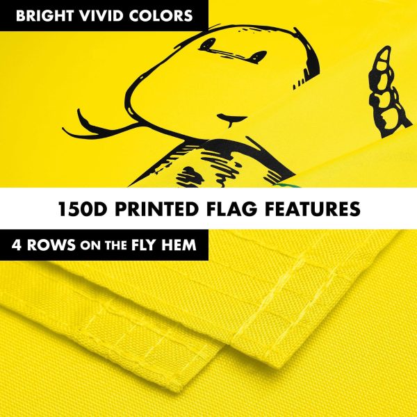G128 Combo Pack: 6 Ft Tangle Free Spinning Flagpole (White) & No Step on Snek Cute Cartoon Flag 3x5 Ft Printed 150D Polyester, Brass Grommets (Flag Included) Aluminum Flag Pole - Image 5