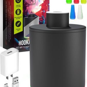 Black Hookah Pump Hookah Starter with 1000 mAh Rechargeable Battery   Electric Hookah Starter Vacuum Kit with Led Light   Mini Hookah Vacuum Starter   Universal Shisha Hookah Starter Kit Helper