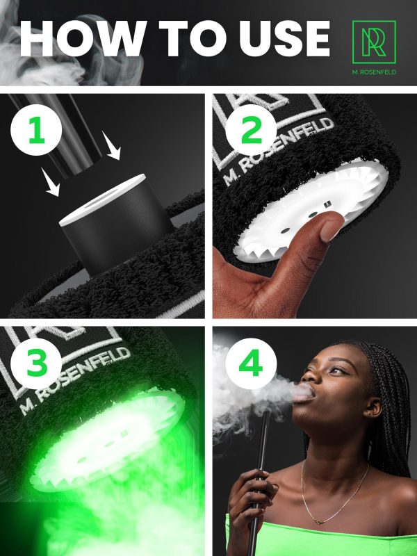 Black Hookah Pump Hookah Starter with 1000 mAh Rechargeable Battery   Electric Hookah Starter Vacuum Kit with Led Light   Mini Hookah Vacuum Starter   Universal Shisha Hookah Starter Kit Helper - Image 6