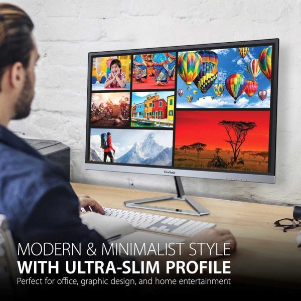 ViewSonic VX2476-SMHD 24 Inch 1080p IPS Monitor with FreeSync, Ultra-Thin Bezels, HDMI and DisplayPort - Image 2