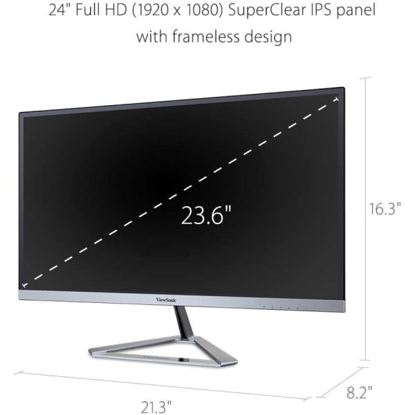 ViewSonic VX2476-SMHD 24 Inch 1080p IPS Monitor with FreeSync, Ultra-Thin Bezels, HDMI and DisplayPort - Image 3