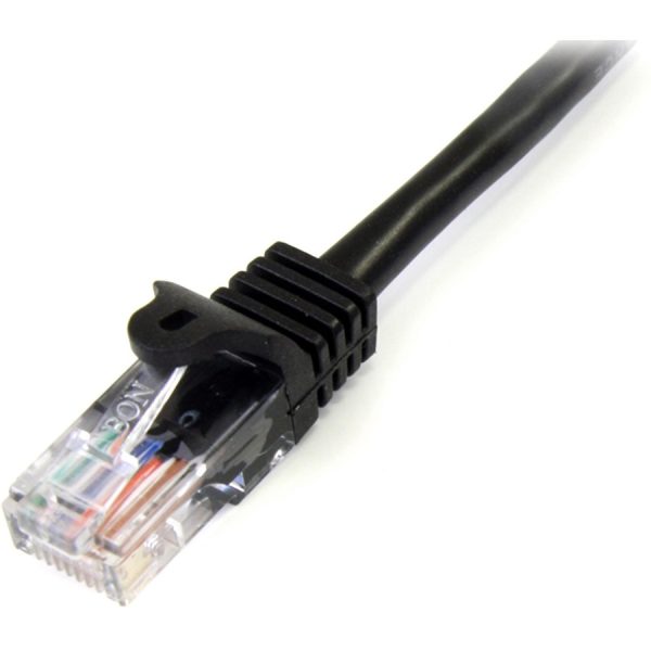 StarTech.com 15 ft Black Cat5e Snagless UTP Patch Cable - Image 2