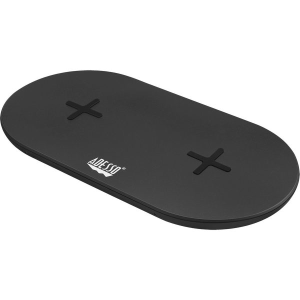 Adesso 15W Max Qi-Certified Dual 2-Coil Wireless Fast Charging Pad - Image 2