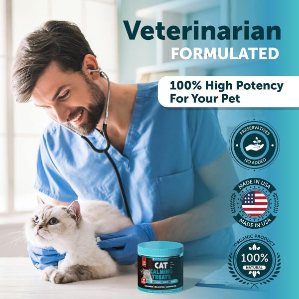 Hemp Cat Calming Treats for Stress & Anxiety Relief   Cat & Kittens   Melatonin   Made in USA   Storm Anxiety Сomposure Grooming Separation Travel Care   Calming Aid with Hemp Oil   135 Soft Chews - Image 6