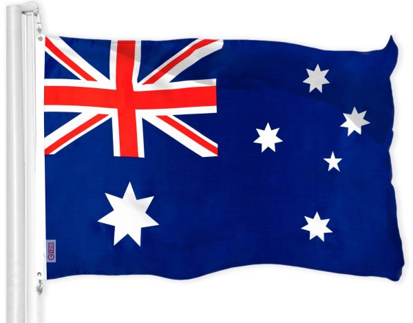 G128 Combo Pack: USA American Flag 3x5 Ft 150D Printed Stars & Australia (Australian) Flag 3x5 Ft 150D Printed - Image 2