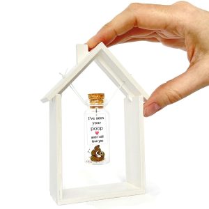 Cute Girlfriend and Boyfriend Gifts Personalized Anniversary Present for Her Him Custom Birthday Gift Idea for Women Men (Brown Poop I've Seen Your Poop and I Still Love You in Wooden Frame)