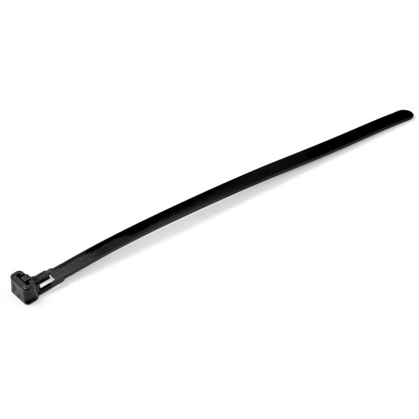StarTech.com 8"(20cm) Reusable Cable Ties, 1-7/8"(50mm) Dia. 50lb(22Kg) Tensile Strength, Nylon, In/Outdoor, UL Listed, 100 Pack, Black - Image 2