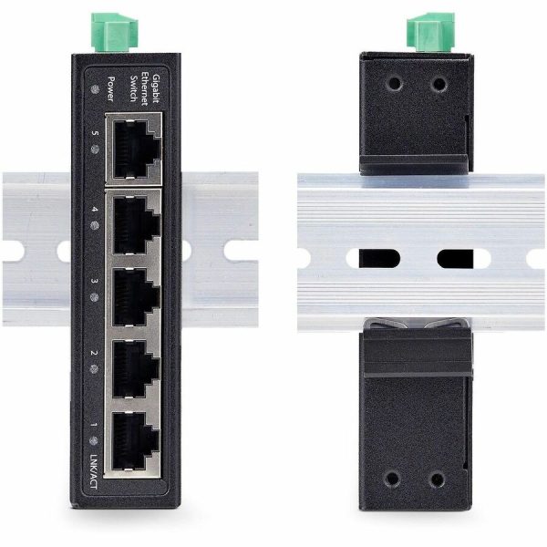 StarTech.com 5-Port Unmanaged Industrial Network Switch, 10/100/1000 Ethernet, DIN Rail/Wall-Mount, IP30 Rated, -40F-167F, 9~60V DC, TAA - Image 8