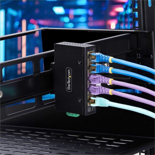StarTech.com 5-Port Unmanaged Industrial Network Switch, 10/100/1000 Ethernet, DIN Rail/Wall-Mount, IP30 Rated, -40F-167F, 9~60V DC, TAA - Image 9