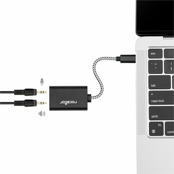 Rocstor Premium USB-C to 3.5mm Stereo Speaker / Headphone and Microphone Audio Adapter - Image 2