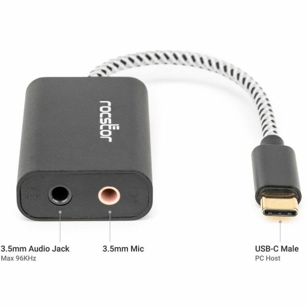 Rocstor Premium USB-C to 3.5mm Stereo Speaker / Headphone and Microphone Audio Adapter - Image 7