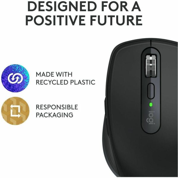 Logitech MX Anywhere 3S Compact Wireless Mouse, Fast Scrolling, 8K DPI Any-Surface Tracking, Quiet Clicks - Black - Image 4