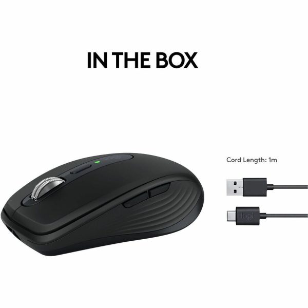Logitech MX Anywhere 3S Compact Wireless Mouse, Fast Scrolling, 8K DPI Any-Surface Tracking, Quiet Clicks - Black - Image 9