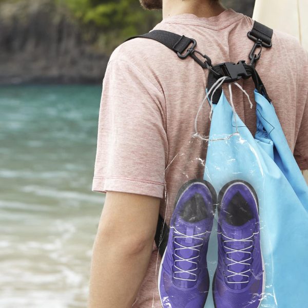 PUREVACY Clear Drawstring Bags 8  x 10  Pack of 100 Travel Shoe Bags for Packing Shipping Storage 2 mil Waterproof Clear Plastic Bag with Double Cotton Drawstrings Odorless Shoe Dust Bags - Image 7