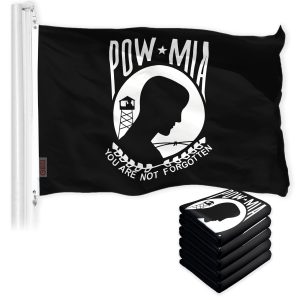 POW MIA Black Flag 3x5 Ft 5-Pack 150D Printed Polyester By G128