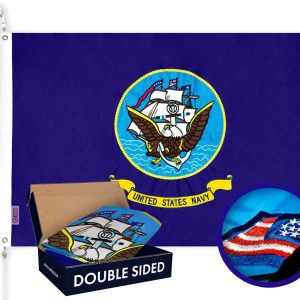 US Navy (Boat) Flag 210D Embroidered Polyester 3x5 Ft - Double Sided 2ply