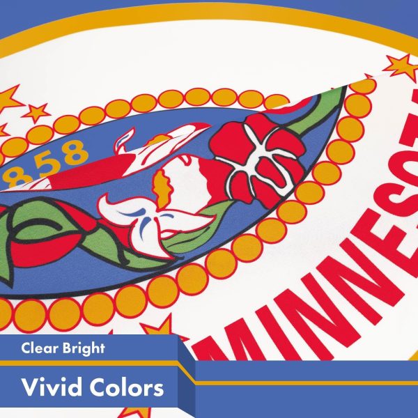 G128 3 Pack: Minnesota MN State Flag | 3x5 Ft | LiteWeave Pro Series Printed 150D Polyester | Indoor/Outdoor, Vibrant Colors, Brass Grommets, Thicker and More Durable Than 100D 75D Polyester - Image 3