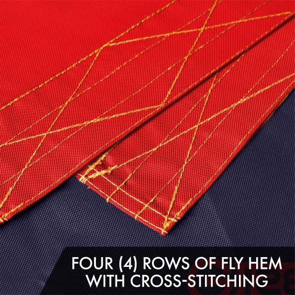 G128 Combo Pack: American USA Tea-Stained Flag 6x10 Ft & Betsy Ross Tea-Stained Flag 6x10 Ft | Both ToughWeave Pro Series Embroidered 420D Polyester, Embroidered Design, Indoor/Outdoor, Brass Grommets - Image 5