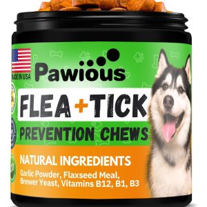 Flea and Tick Prevention for Dogs Chewables   Natural Dog Flea and Tick Control Supplement   Flea & Tick Chews for Dogs   Oral Flea Pills for Dogs   Pest Defense   All Life Stages   Made in USA
