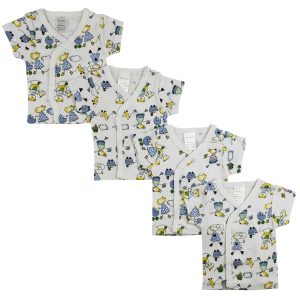 White Side Snap Short Sleeve Shirt - 4 Pack Cs_0205